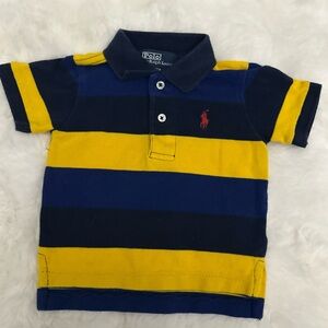 Ralph Lauren Kids Polo Shirt in Blue and Yellow Stripes
